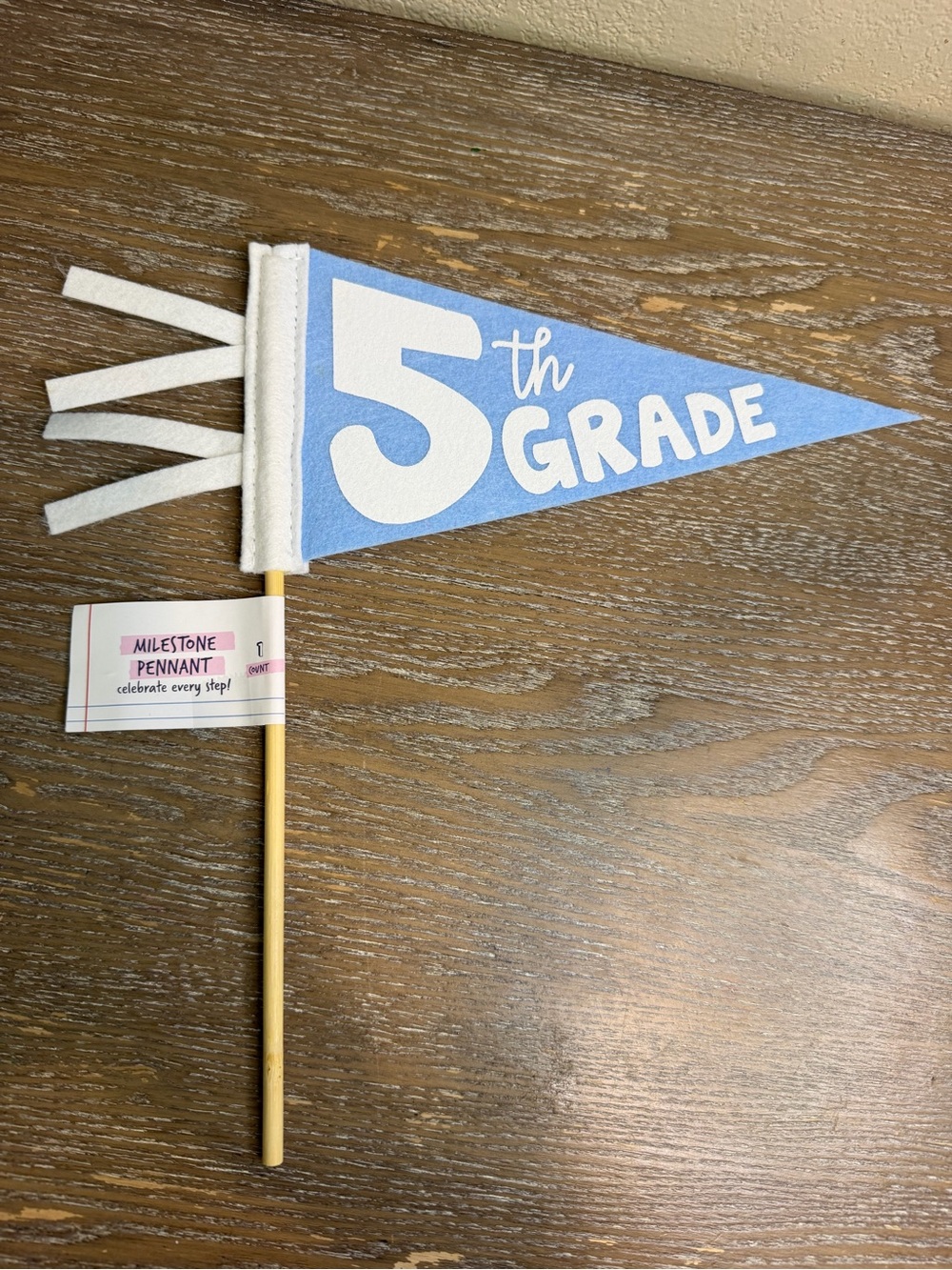 Target Bullseye Felt Flag “First Day of 5th Grade”
